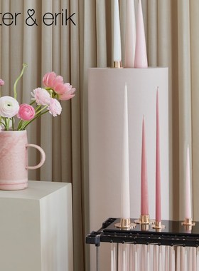 Eser Er蜡烛细锥形彩色家用无烟烛光晚餐蜡烛摆件装饰丹麦