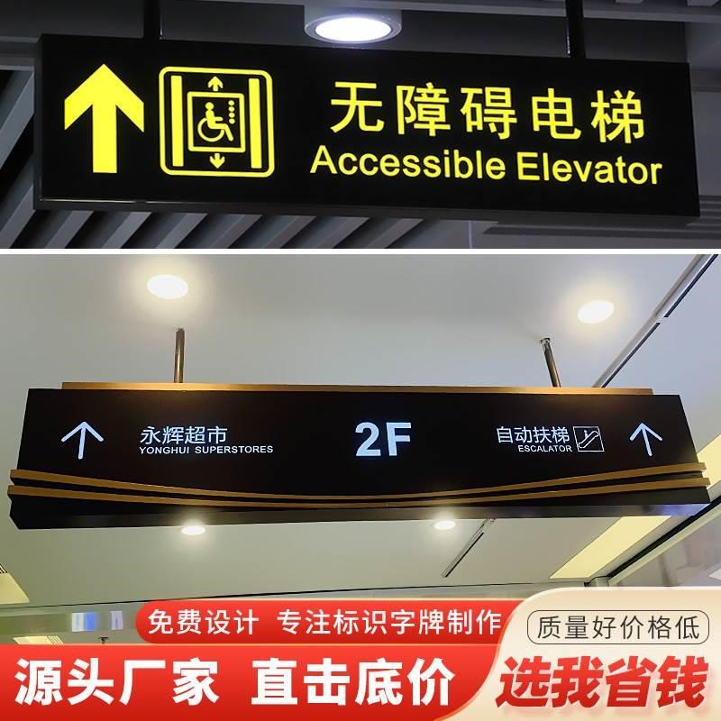 商场吊牌医院导向牌超市卫生间悬挂双面镂空灯箱地下车库指示定做