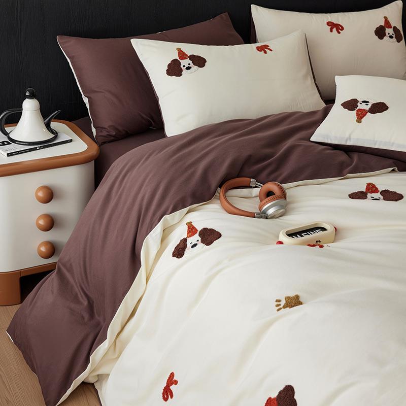 【折扣价】A类母婴级100支纯棉磨毛四件套冬季加厚全棉床单被套床