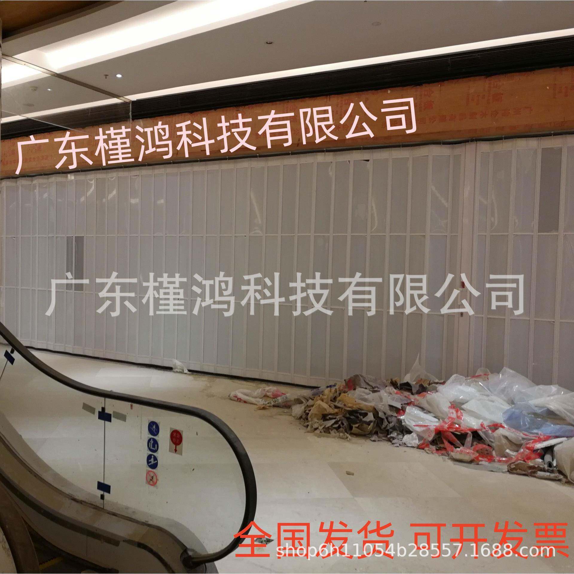 PVC折叠门推拉隔断开放式厨房商铺移门车间卫生间隐形吊轨阳台门