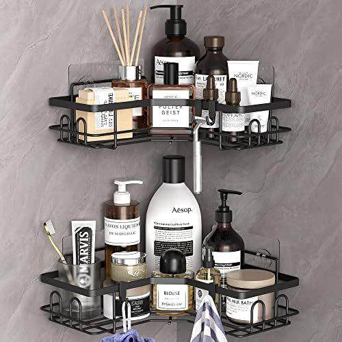 铁艺免打孔浴室三角置物架转角架厨房卫生间洗漱用品收纳架壁挂式