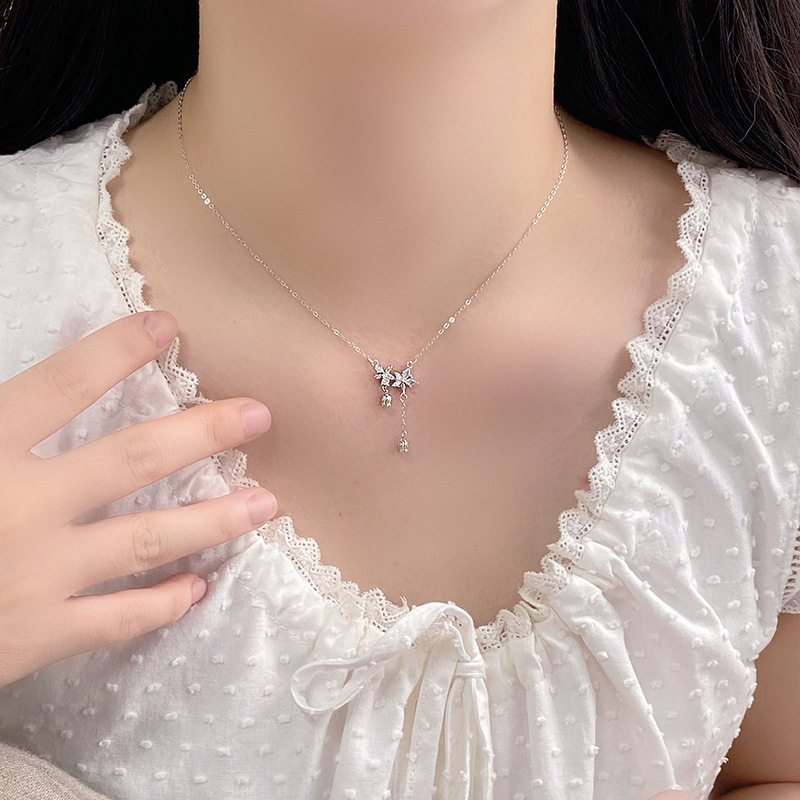 铃兰花流苏项链女999足银小众设计轻奢高级感锁骨链百搭送闺蜜