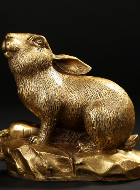 纯舟 兔子摆件 十二生肖兔摆设 家居装饰品兔摆件