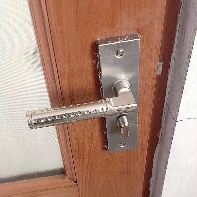 厕所无钥匙款单舌卫生间浴室通用铝合金门锁洗手间老式门把手