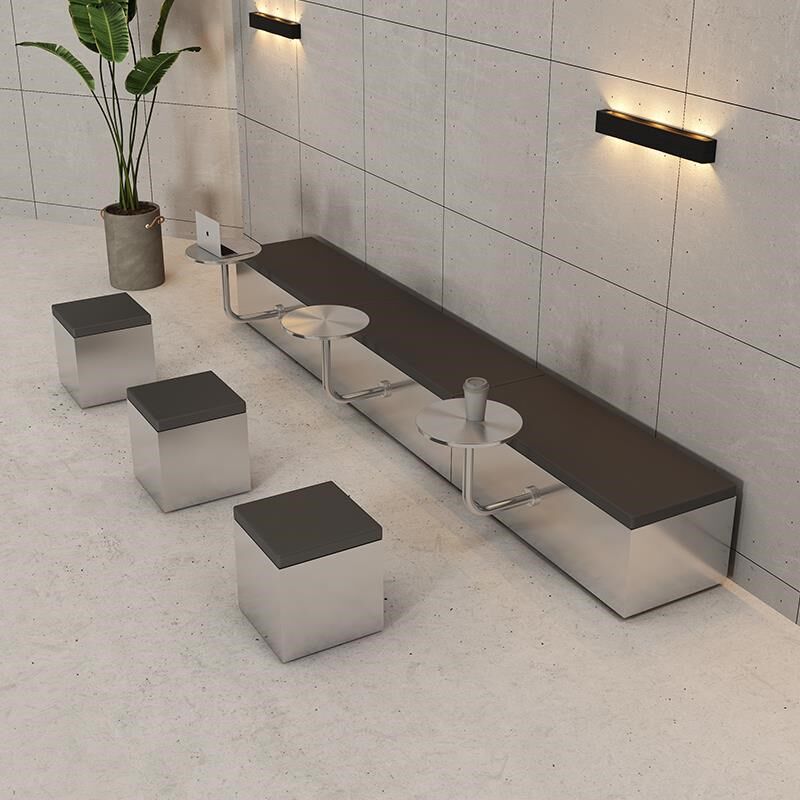 网红工业风咖啡厅靠墙卡座沙发奶茶店桌椅无靠背长条凳定制