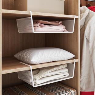 【折扣价】书柜书桌下挂篮置物架悬挂式隔层隔板免打孔宿舍衣柜分