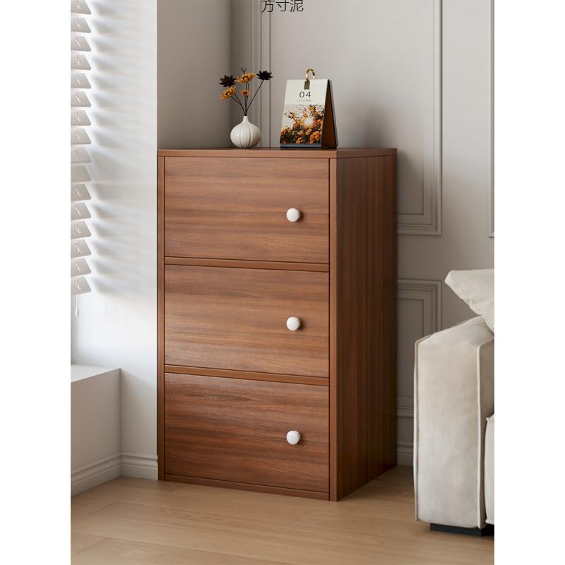 沙发旁置物柜落地客厅墙边小窄柜多层带柜门收纳柜子家用储物书柜