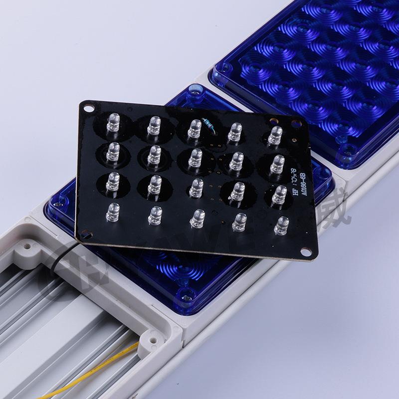 岗亭门卫室四4联组长排红蓝警示灯爆闪灯LED车载车用闪烁灯警报灯