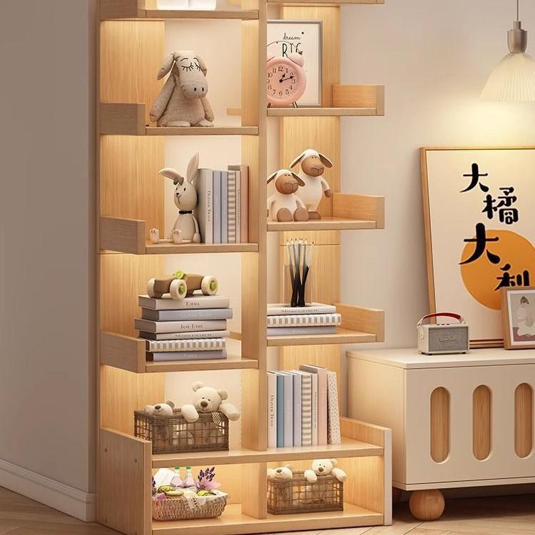 书架落地收纳置物架展示架简易储物架经济型卧室书柜简约现智高圆