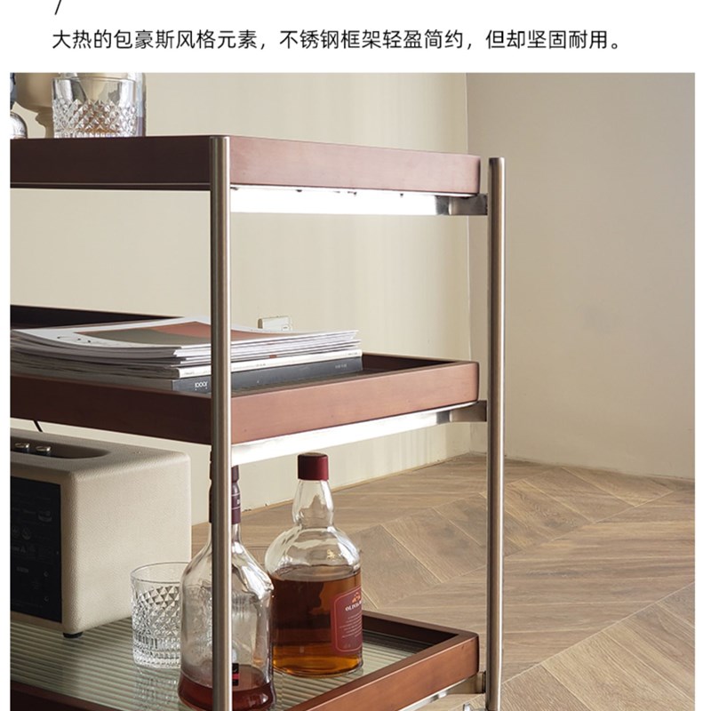 北欧边几实木移动小茶几客厅沙发边柜床边桌子小型角几餐车小推车