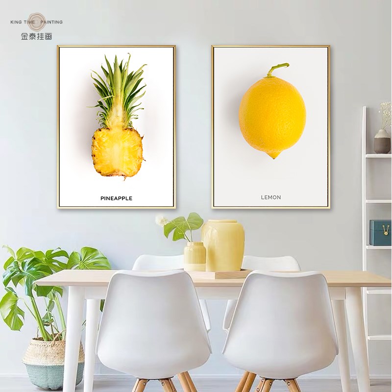 餐厅装饰画现简约饭厅时果挂画饭厅超市背景创意小清新壁画