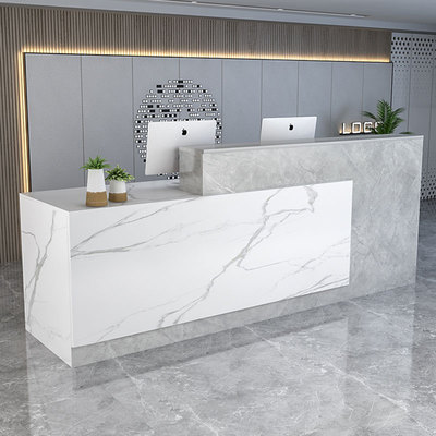 前台公司接待台烤漆吧台桌商用大厅咨询柜台院简约现收银台