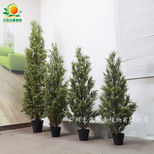 仿真松柏树落地盆栽植物假盆景仿真植物人造松树婚庆节日绿植摆件