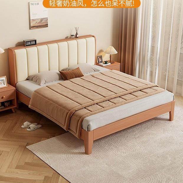 现代简约实木床带软包1.8m主卧双人床小户型加厚儿童1.2m小床,鲜花速递/花卉仿真/绿植园艺,割草机/草坪机,淘宝优惠券,粉丝福利购,淘宝优惠卷