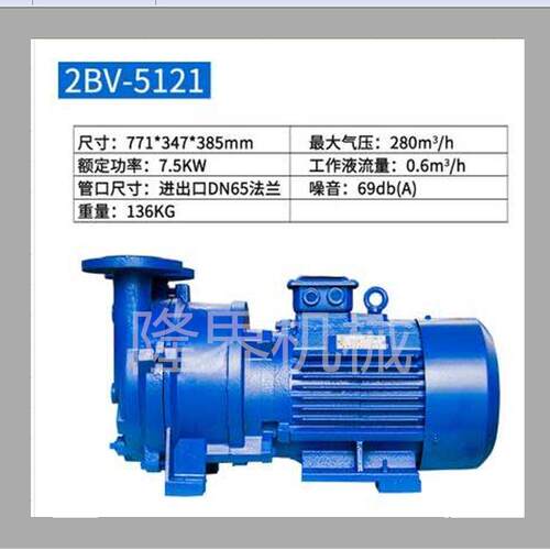 隆界2BV水环式真空泵工业用水循环抽气负压吸附泵206120702071