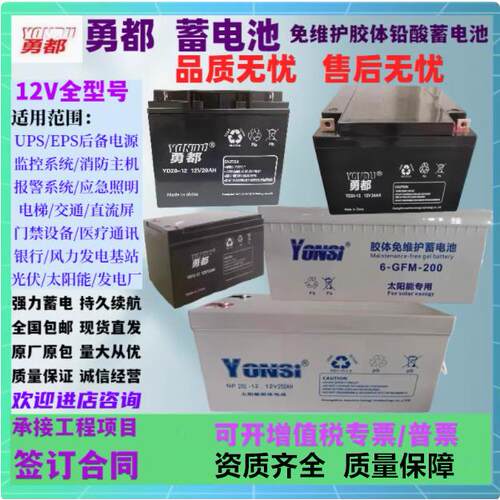 YONDU勇都蓄电池NP/YD12-1212V12AH20AH24AH38AH55AH65A75A100AH