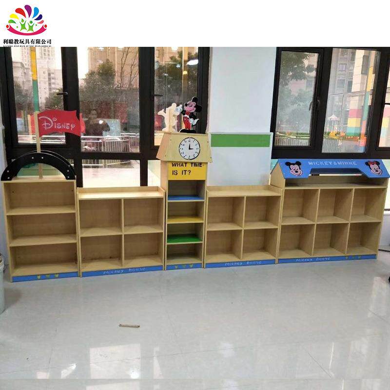 幼儿园早教中心卡通玩具收纳柜造型组合柜防火板储物枫木纹整理柜
