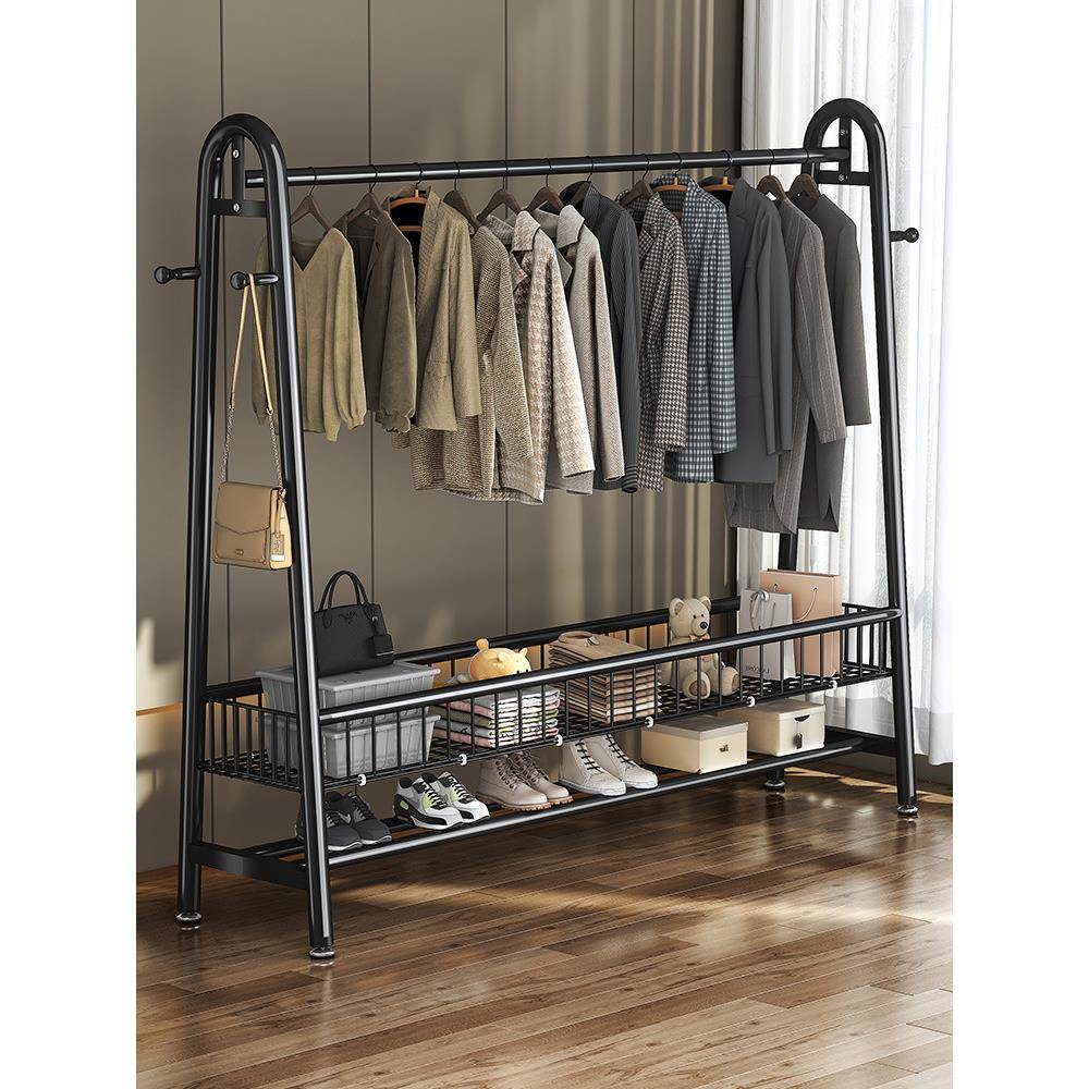 衣帽架落地家用卧室挂衣架房间简易收纳晾衣架阳台室内晒衣服架子