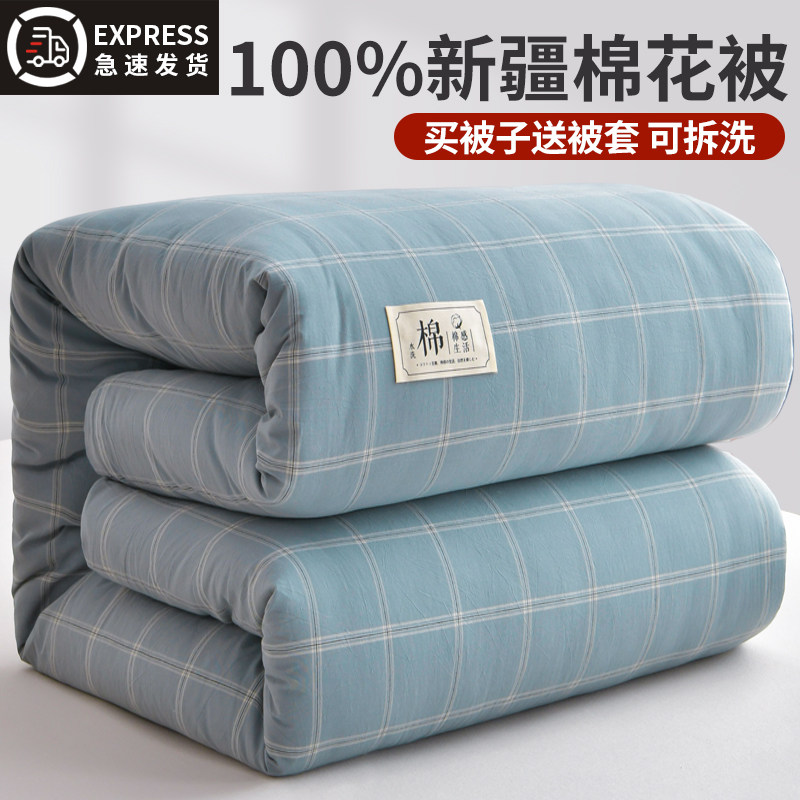花被子冬被加厚保暖全棉花垫被褥棉絮春秋被芯全套一整套,床上用品,棉花被,淘宝优惠券,粉丝福利购,淘宝优惠卷