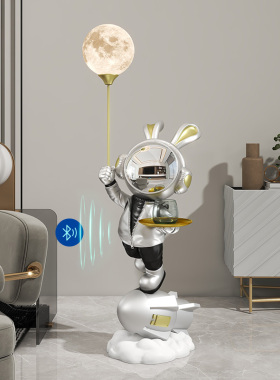 网红太高人落地摆件兔子宇航员客厅档型轻奢空大装饰品电视柜
