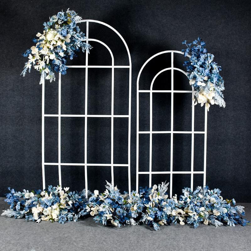 新款婚庆道具婚礼背铁景艺屏框几何方风花田喜事花架森系花拱门