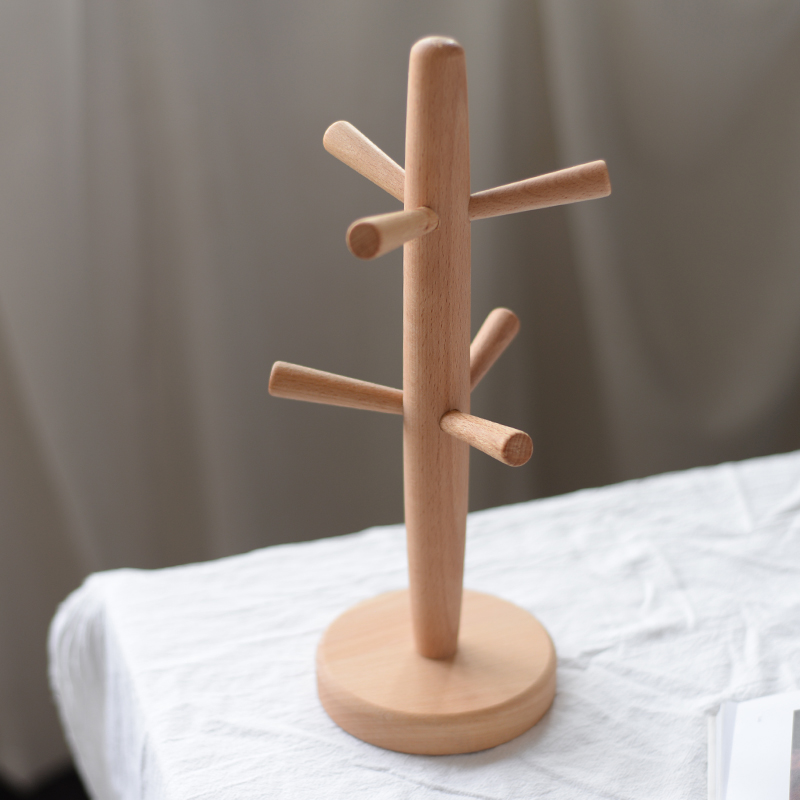 三拾家 实木杯架创意日式 榉木沥水架 家用收纳茶杯架