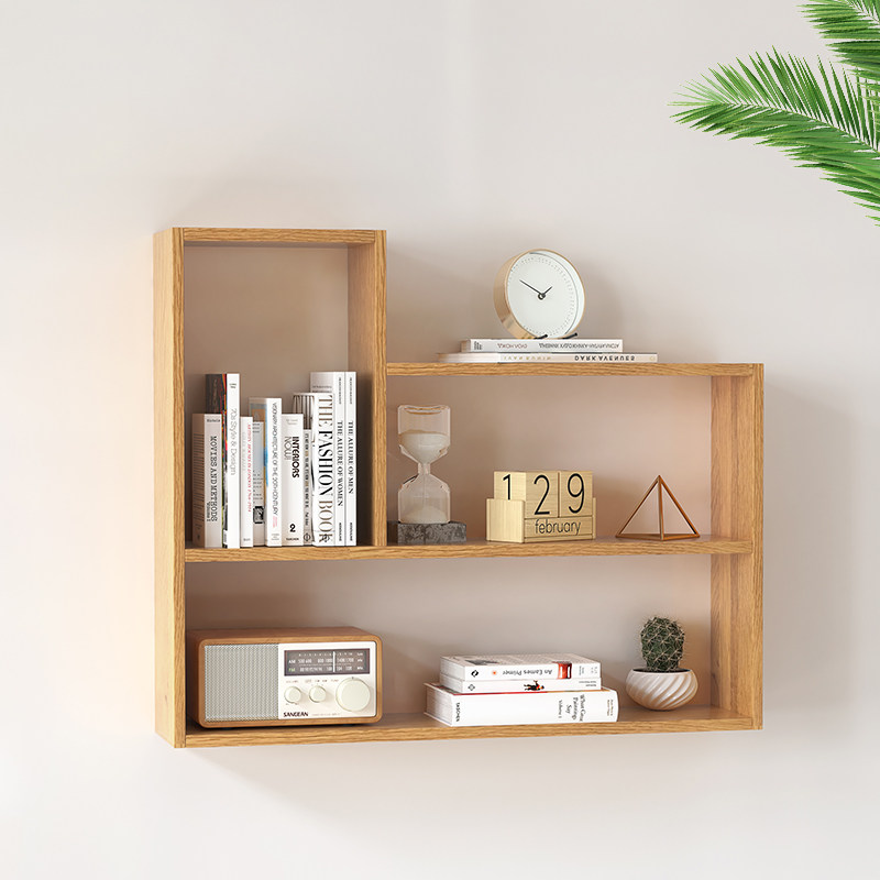 墙上书架实木墙壁挂墙置物卧室壁挂式装饰餐厅挂式收纳墙面