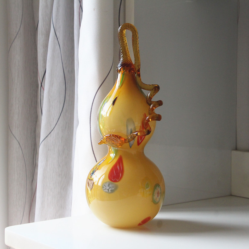 现轻奢手工创意琉璃葫芦摆件新房软装样板间送朋友乔迁开业礼品
