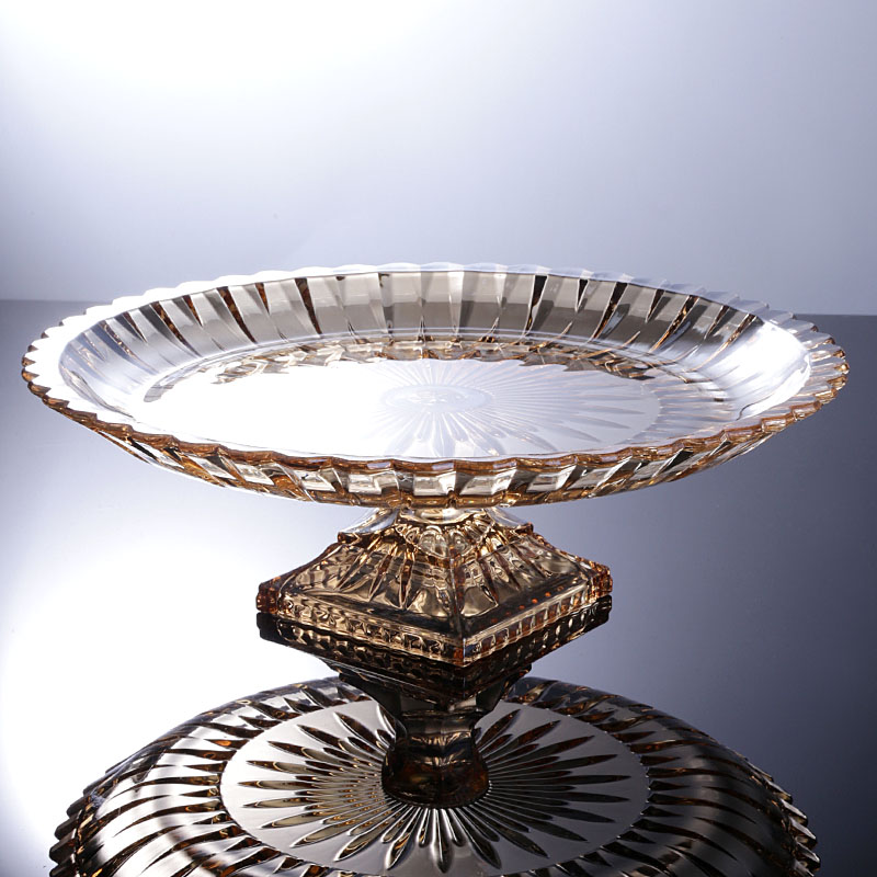 酒吧V专用平盘水果盘时尚欧式大号玻璃托盘清吧吧台果盘