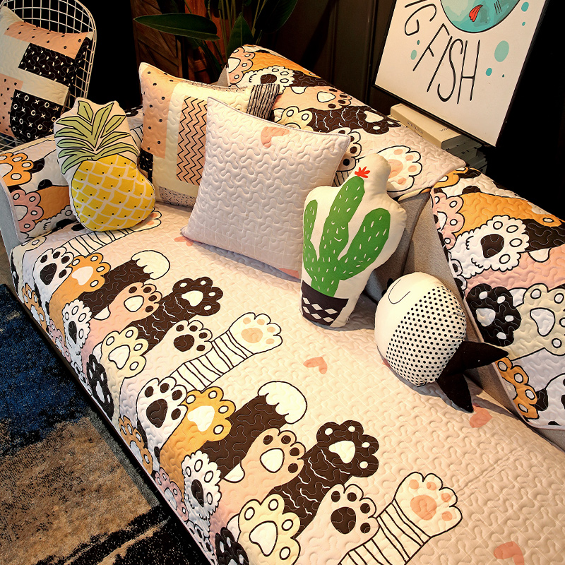 沙发垫四季通用防滑全棉沙发巾可爱简约沙发套罩靠背坐垫盖布