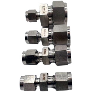 质31英L不锈钢变径卡套异径直通接头1/46寸转3 6 8优10mm1/8 3/8
