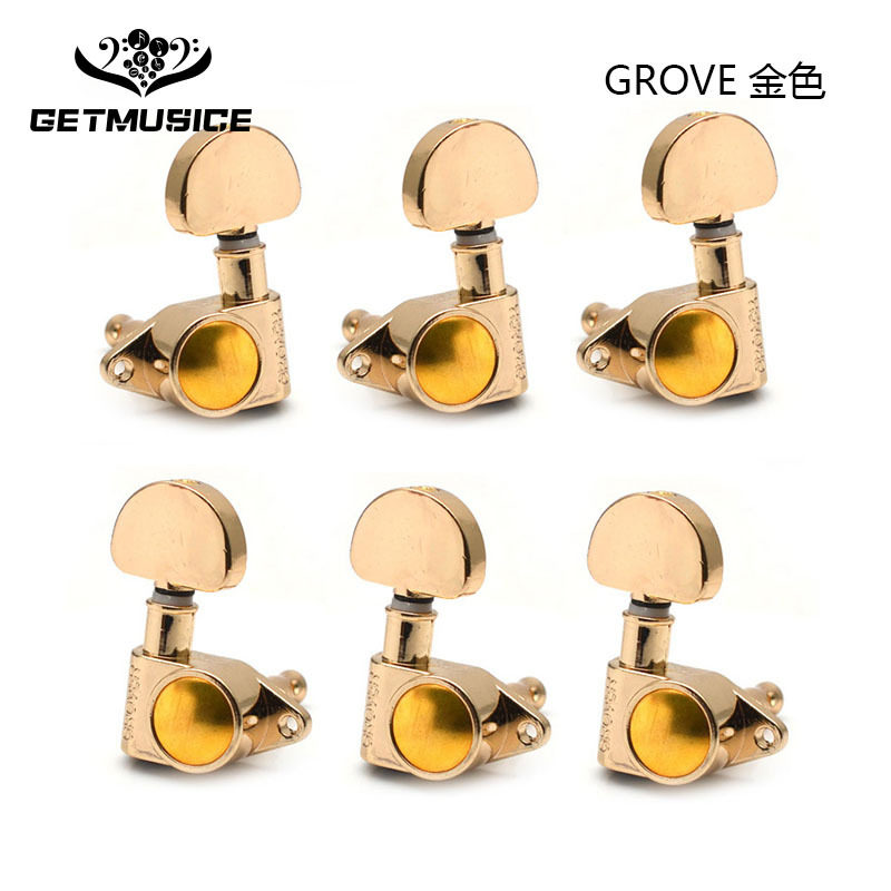 民谣吉他桃圆形弦钮GROVE全封闭电吉他琴弦钮弦准上弦器直角金色图片