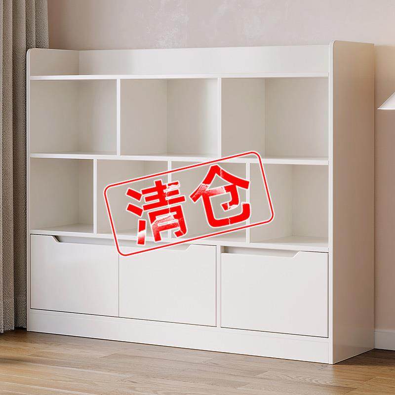 简易落地书架书柜家用客厅小户型收纳架一体带门多层置物架矮柜子,橡塑材料及制品,亚克力管/有机玻璃管,淘宝优惠券,粉丝福利购,淘宝优惠卷