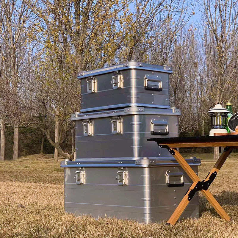 户外收纳箱大号铝镁合金收纳箱防水大容量车载收纳箱后备金属铝箱