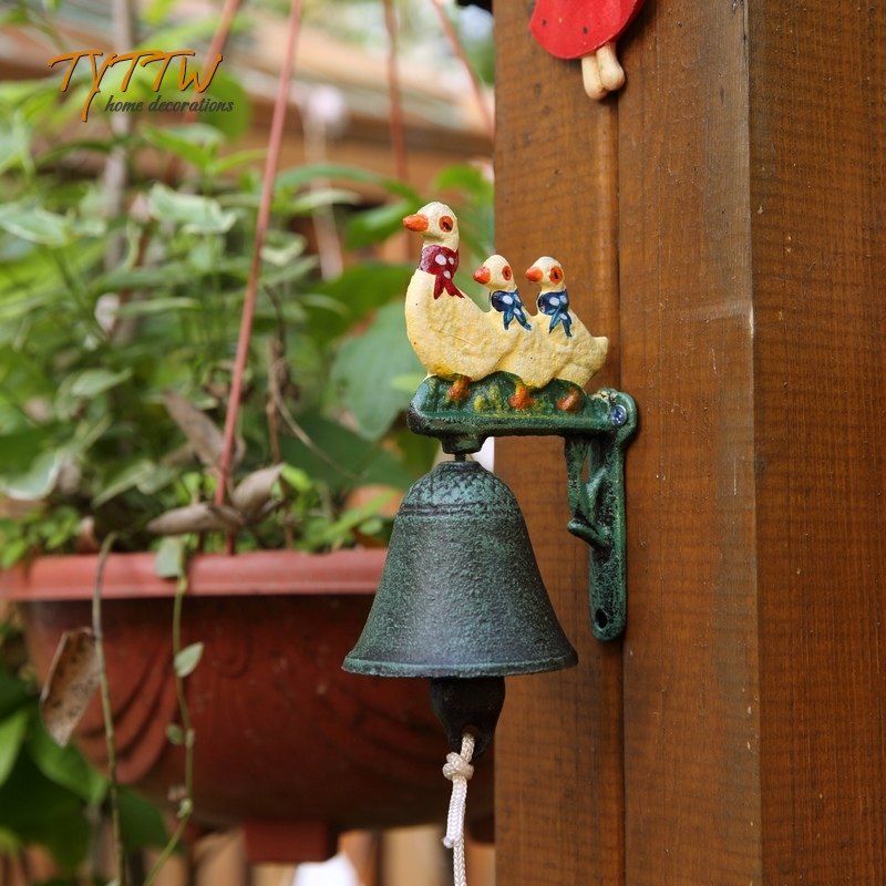 yw铸铁红伞鹅铃铛手摇铃门铃风铃别墅庭院装饰复古花园杂货欧,家居饰品,壁饰,淘宝优惠券,粉丝福利购,淘宝优惠卷