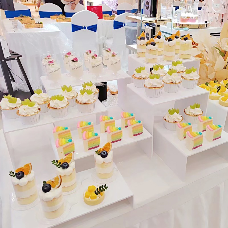 白色点心架套装亚克力甜品台装饰宴会糕点展示架冷餐茶歇摆台