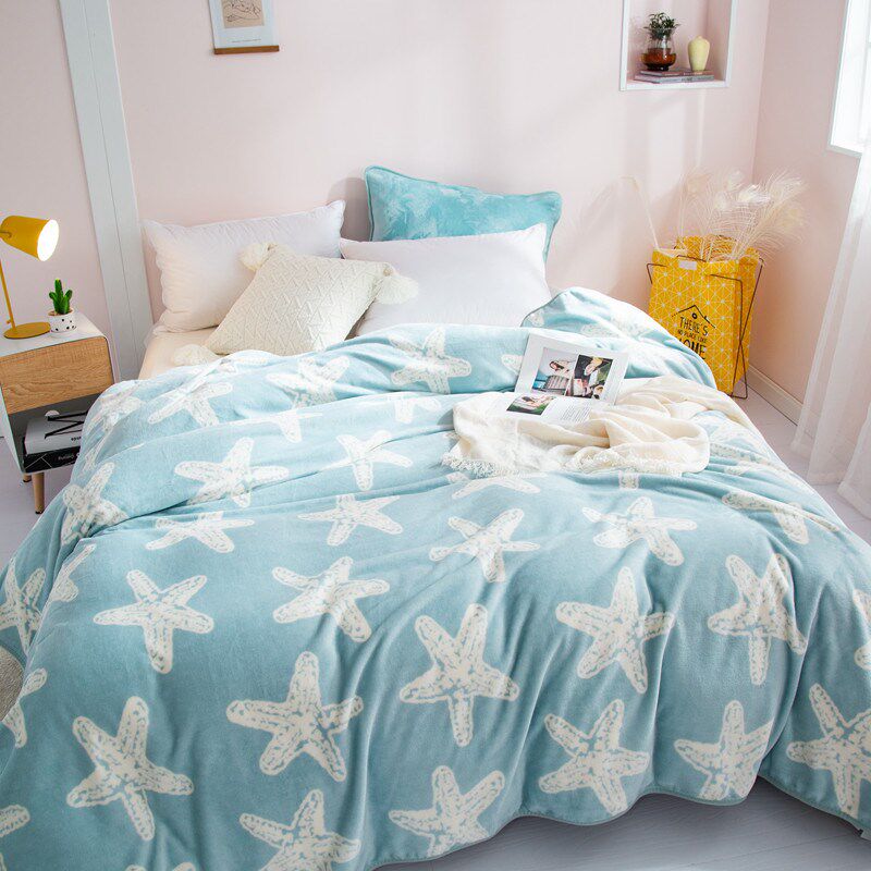 云貂绒午睡毛毯毯子冬季加厚法兰绒单人保暖床单毯盖毯