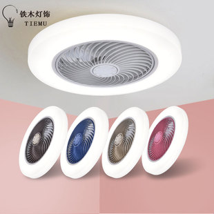 超薄卧室吸顶餐厅家用隐形扇简约电风扇吊灯