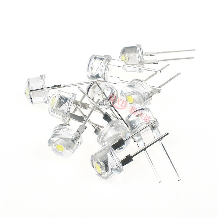 【折扣价】f8灯珠8mm草帽灯珠白发白黄蓝红翠绿光直插式led灯珠发