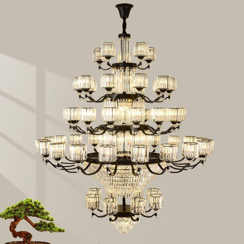 【折扣价】新中式水晶吊灯轻奢大气客厅饭店餐厅灯具自建房别墅酒