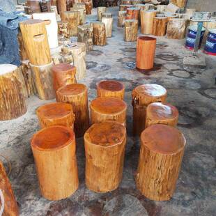 【折扣价】根雕凳子实木墩子原木树桩木桩底座茶几茶桌大板摆件木