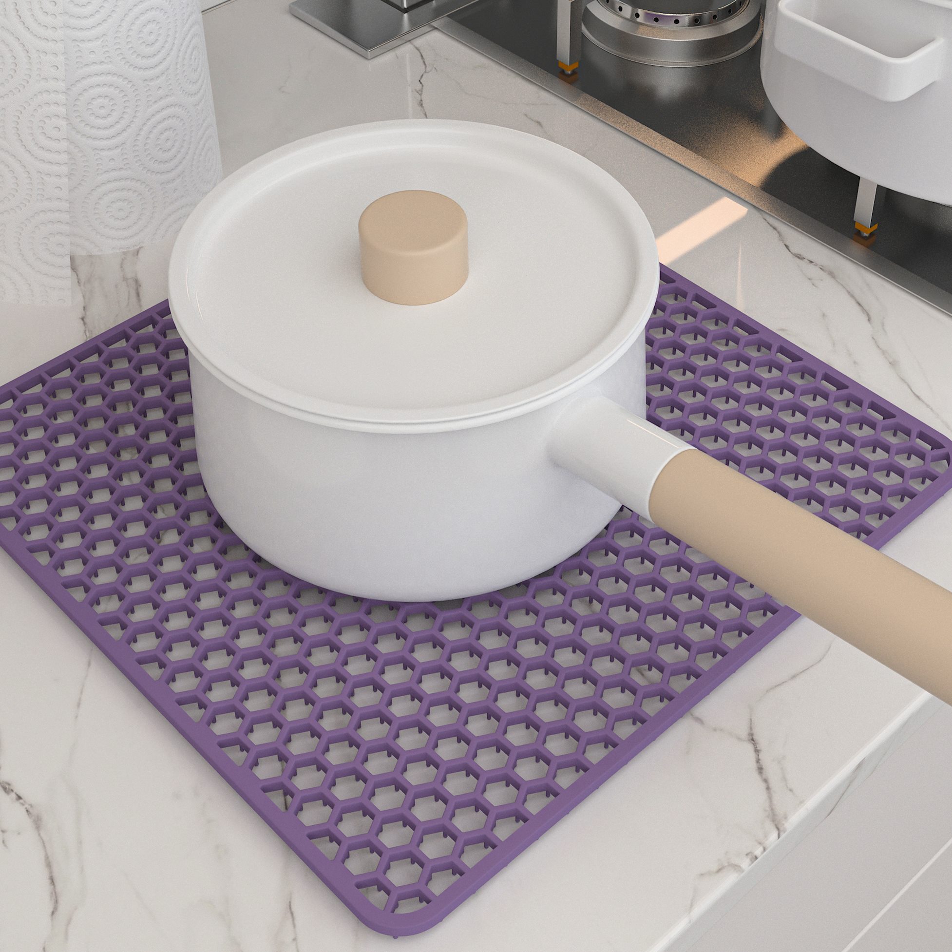 子途水槽保护板吧台家用多用沥水网厨房防摔镂空滤置物面水垫硅胶