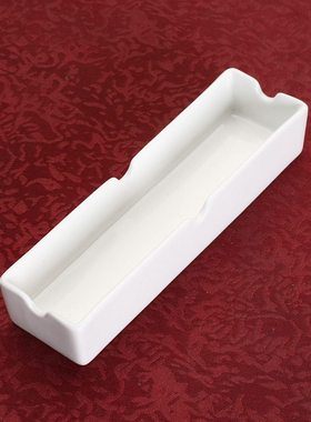 纯白色骨瓷长方形 烟 烟缸 包邮长陶瓷方碟烟灰缸