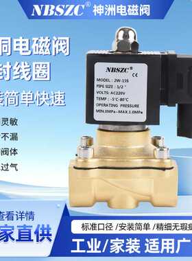NBSZC 厂家 2W系列 4分黄铜塑封电磁阀 2W-15S