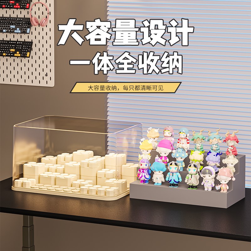 盲盒收纳展示架透明手办收纳盒泡泡玛特亚克力labubu积木展示柜