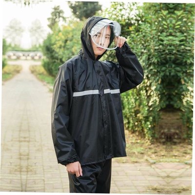 Raincoat rain pants suit men and women adult fission type