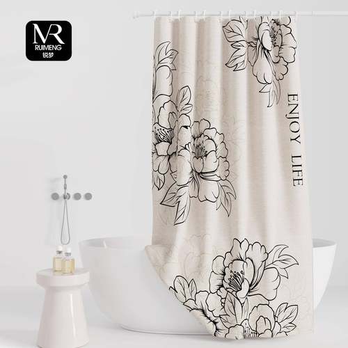 浴室洗澡防水浴帘隔断帘防霉免打孔卫生间淋浴房遮挡帘挂帘门帘子