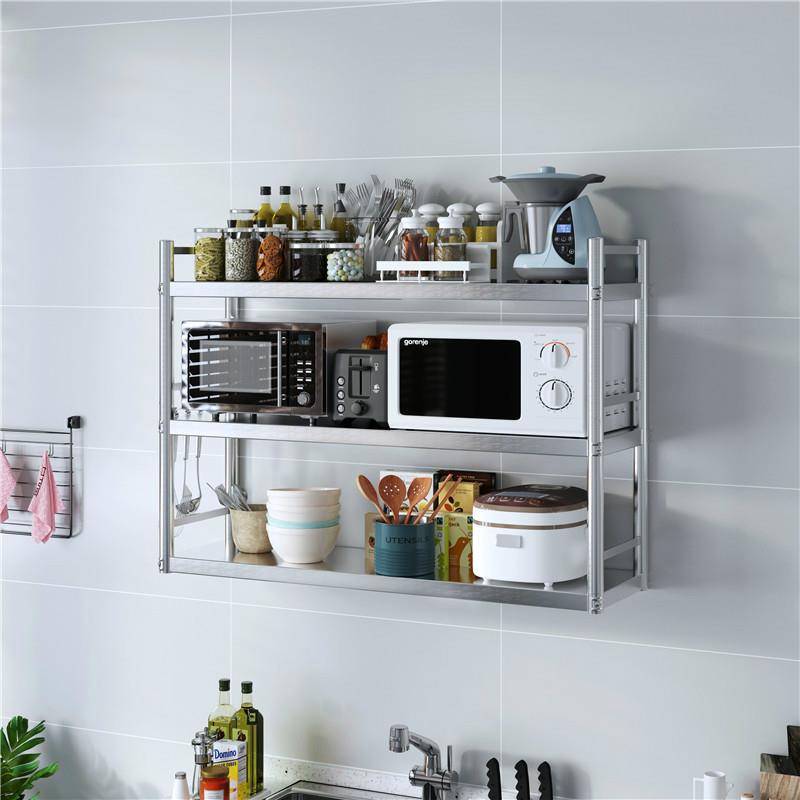 不锈钢壁挂式厨房置物架上墙架子墙上吊架挂墙架饭店调料架碗盘架