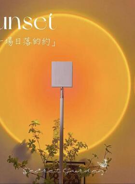 2025新款网红落日灯夕阳氛围感直播间背景补光落地灯大光圈日落灯