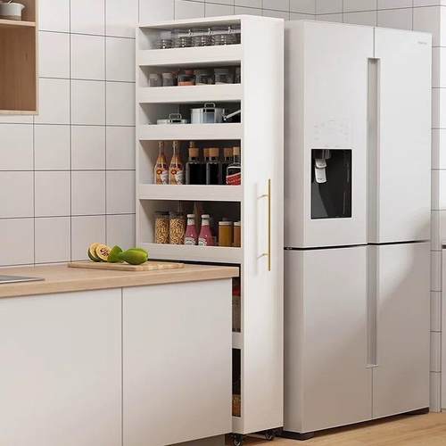 厨房移动置物架收纳夹缝侧面缝隙推拉置物架收纳柜餐边柜